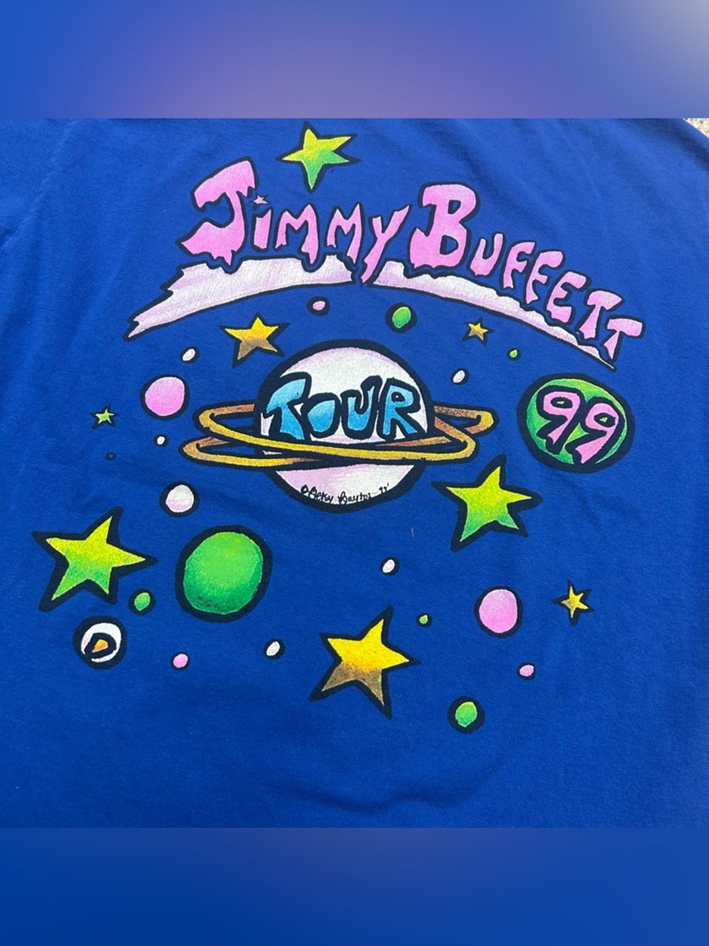 Jimmy Buffet Beach House And The Moon 1999 Tour Shirt Men’s L Blue Vintage 90s - Picture 9 of 9